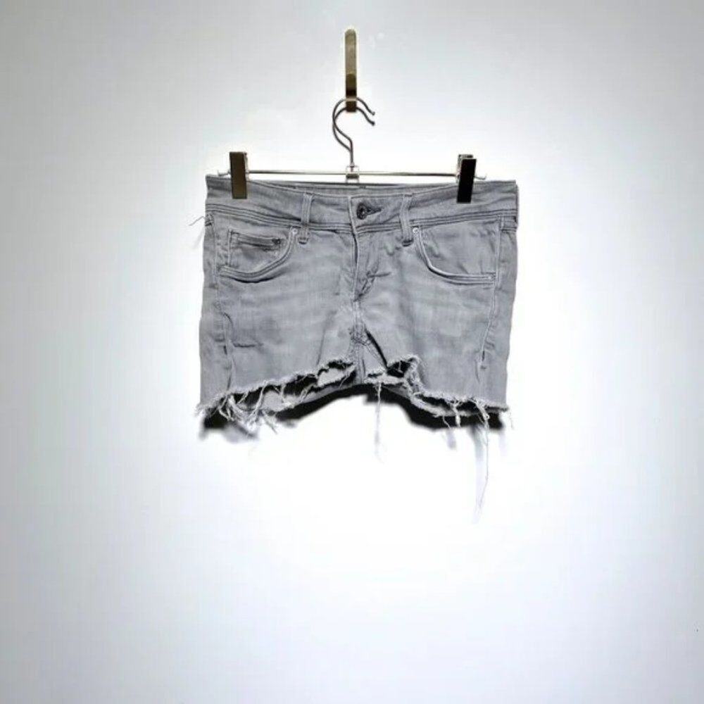 H&M Womens Denim Grey Cut Off Shorts Size 27/32